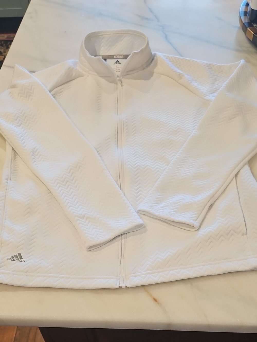 ADIDAS ULTIMATE 365 Full-Zip Jacket TEXTURED WHITE SZ LARGE